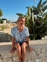 Blouse nouée bleu ciel