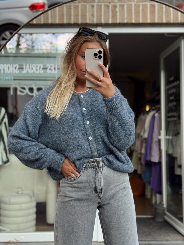Cardigan Aline bleu gris