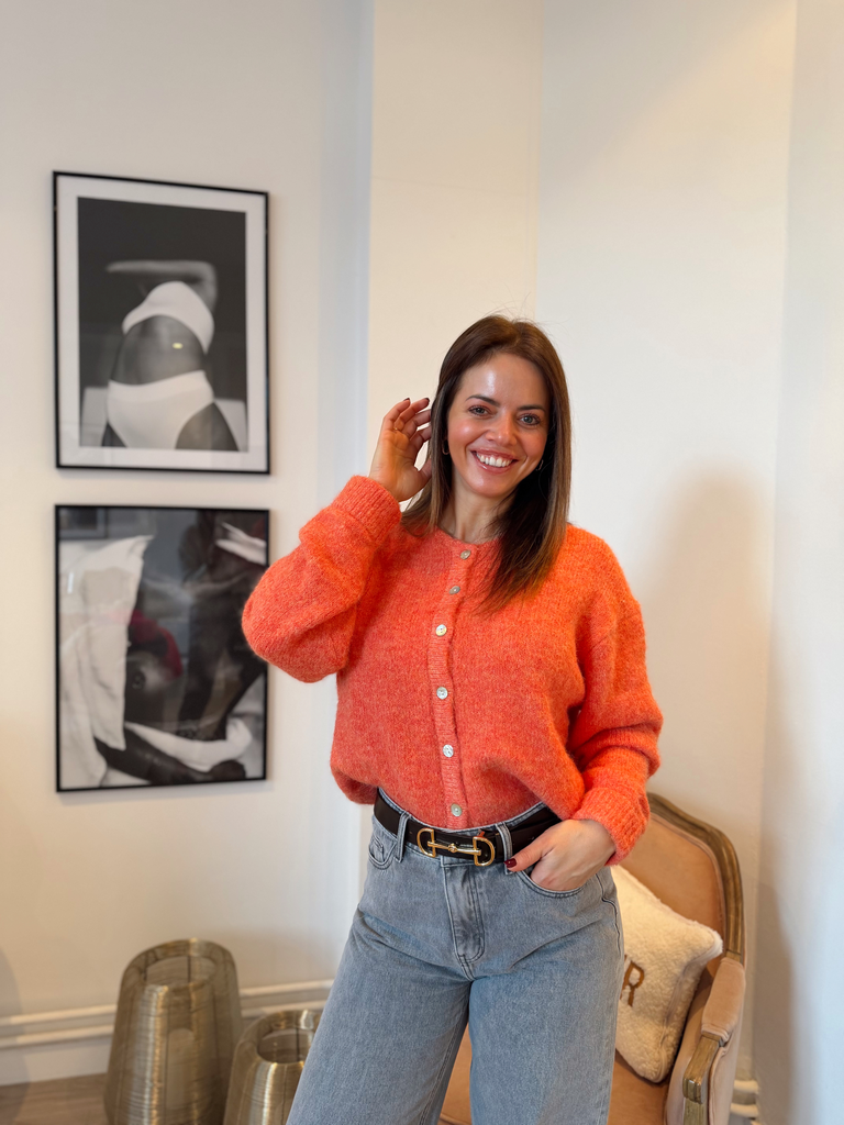 cardigan Aline orange