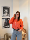 cardigan Aline orange