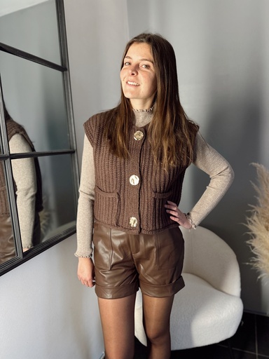 Gilet Aiylinn marron